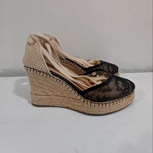 Valentino Garavani Espadrilles Black Wedges 40